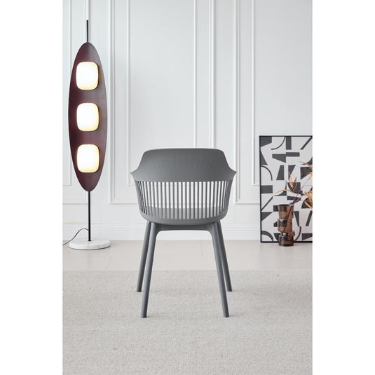 Silla con Cojín Max, Color Gris Oscuro, con Espaldar en Rejilla