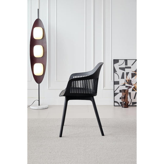 Silla Con Cojin Max, Color Negro, Con espaldar y cojín