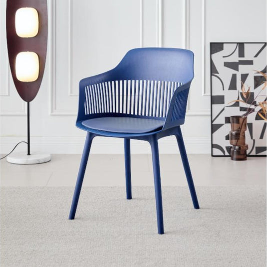 Silla con Cojín Max, Color Azul, con Espaldar en Rejilla