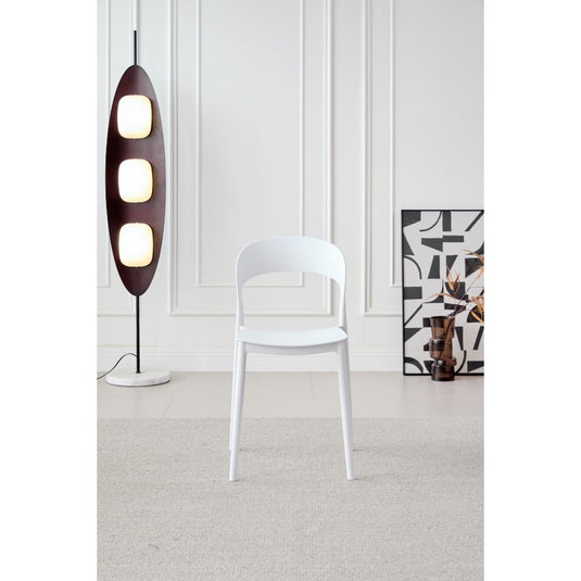 Silla Patrick, Color Blanco, Con espaldar y diseño Moderno