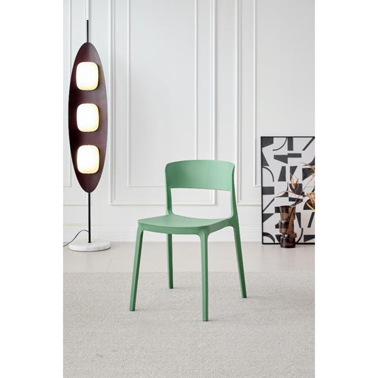 Silla Mónaco, Color Verde Oliva, con Espaldar y Diseño Moderno
