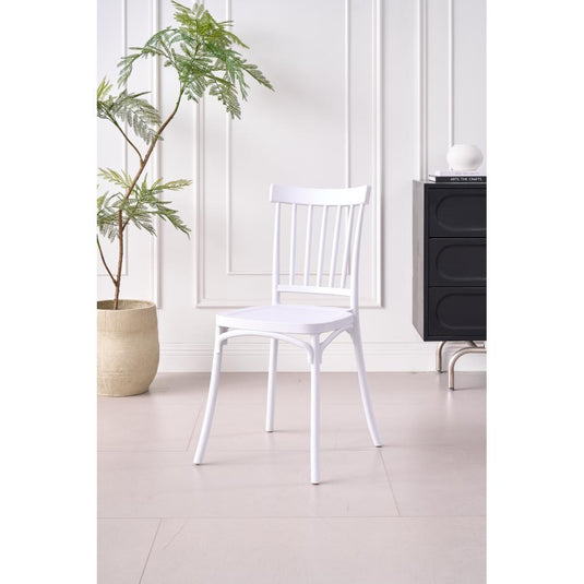 Silla Claus, Color Blanco, Con espaldar y diseño minimalista