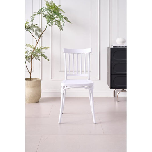 Silla Claus, Color Blanco, Con espaldar y diseño minimalista