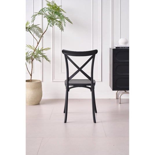 Silla Betany, Color Negro, Con espaldar y diseño minimalista