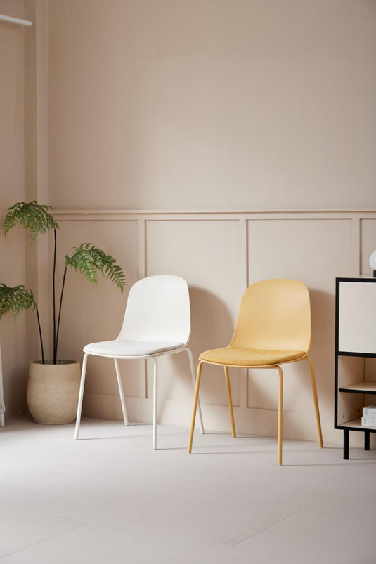 Set de 2 Sillas con Cojín Aiara, Color Blanco, Diseño Moderno