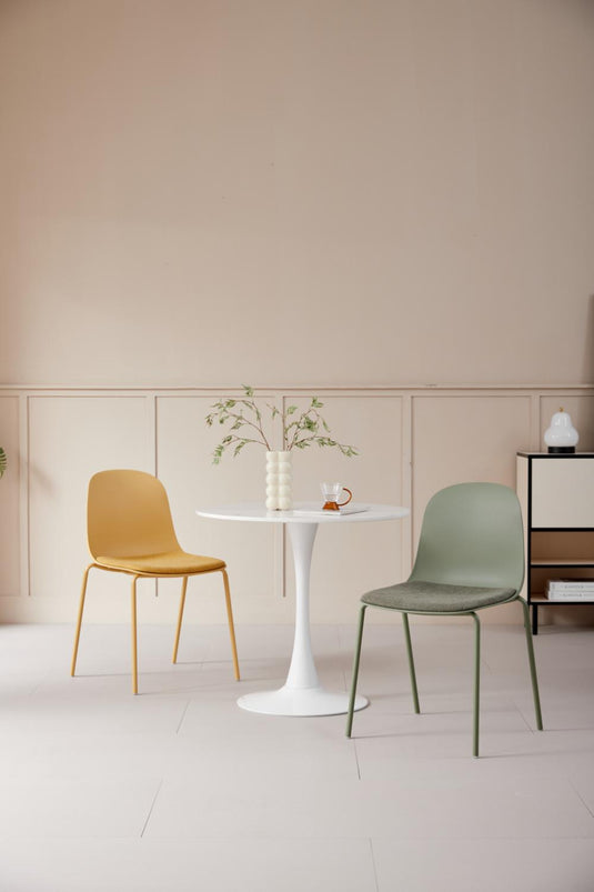 Set de 4 Sillas con Cojín Aiara, Color Blanco, Diseño Moderno