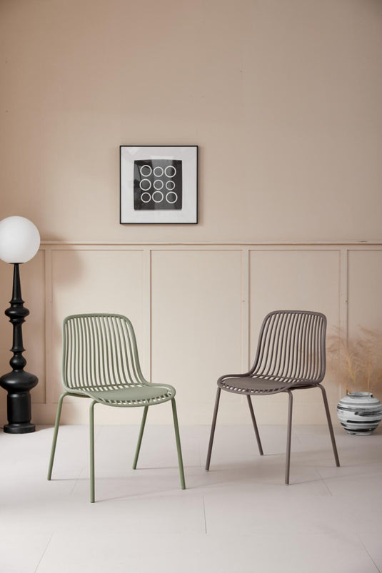 Silla Barcelona, Color Blanco, con Espaldar en Líneas Diseño Moderno