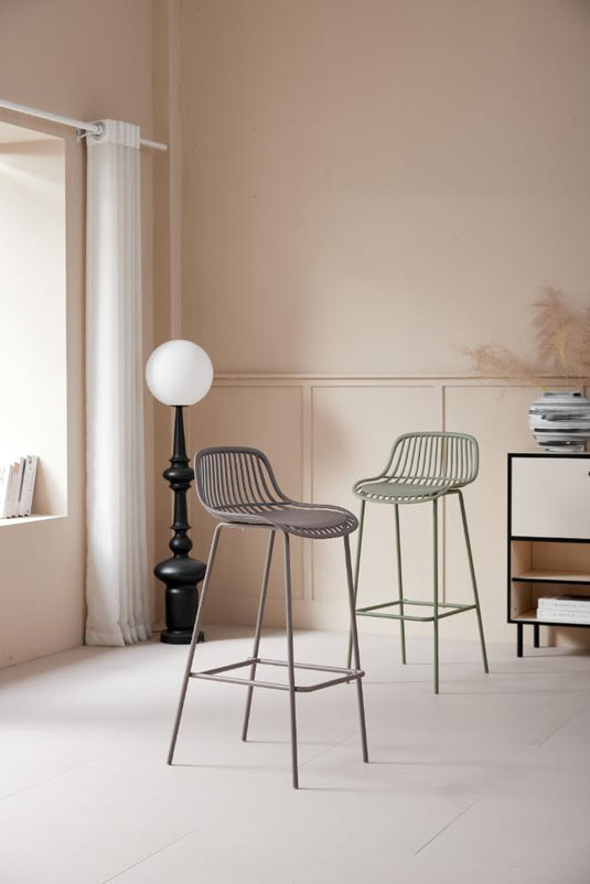 Butaco para Barra Tulum, Color Taupe, Diseño Moderno