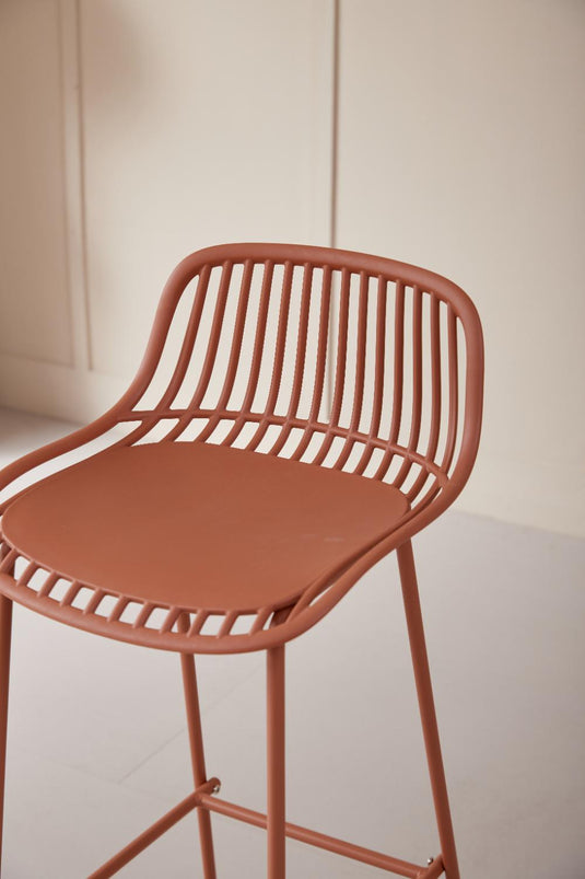 Butaco para Barra Tulum, Color Terracota, Diseño Moderno