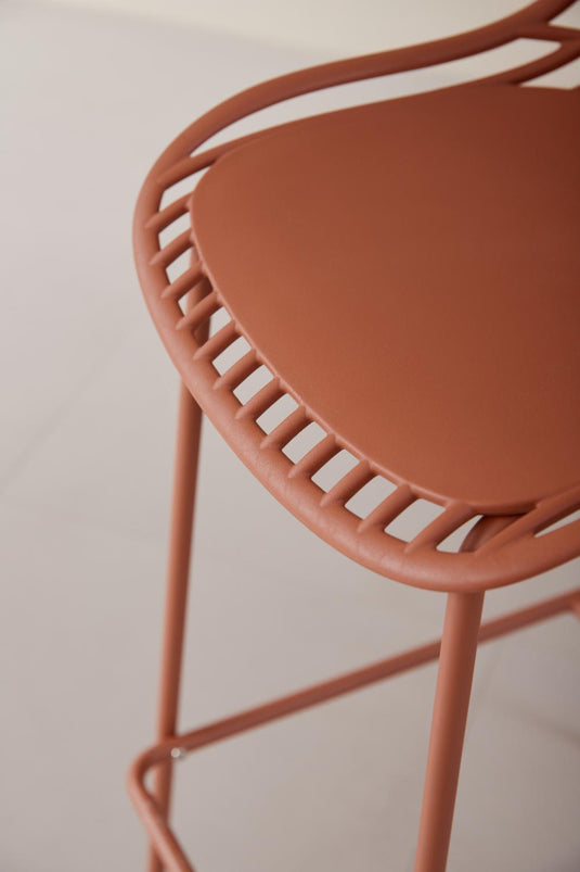 Set de 2 Sillas Par Bar Tulum, Color Terracota, Diseño Moderno