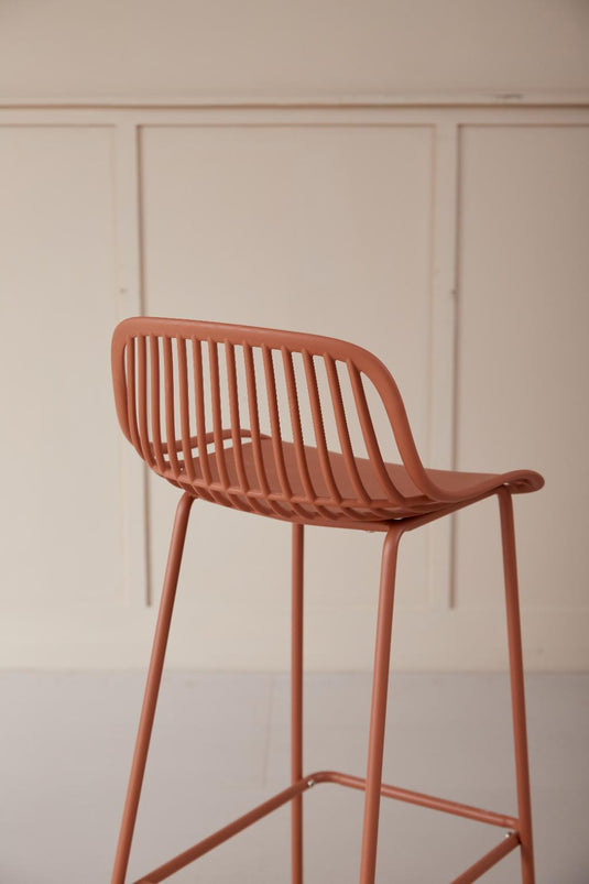 Silla para Bar Tulum, Color Terracota, Diseño Moderno