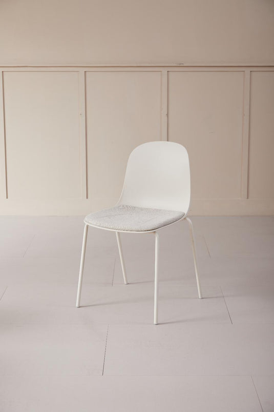 Set de 2 Sillas con Cojín Aiara, Color Blanco, Diseño Moderno
