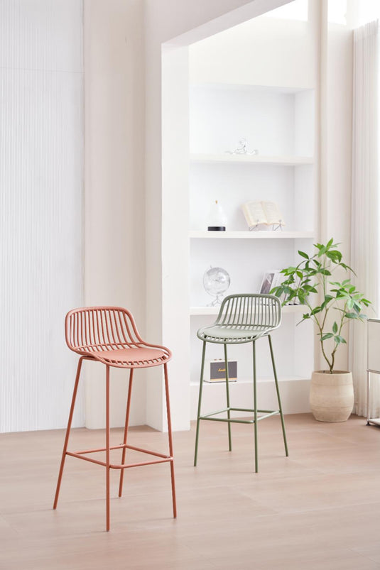 Silla para Bar Tulum, Color Terracota, Diseño Moderno