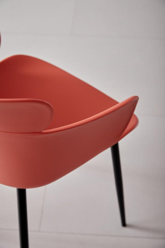 Silla Miami con Brazos, Color Rojo, con Espaldar y Diseño Moderno