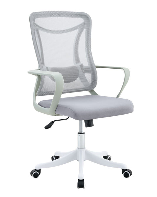 Silla de Escritorio Crown, Gris, Ergonómica con Altura Ajustable