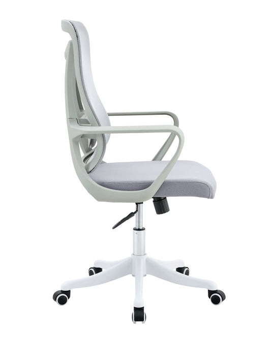 Silla de Escritorio Crown, Gris, Ergonómica con Altura Ajustable