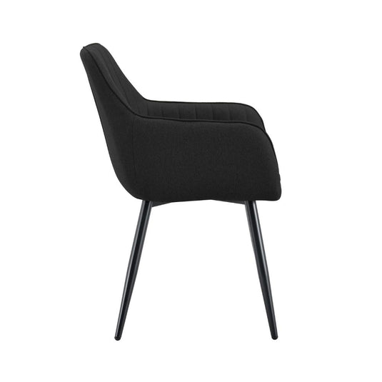Set de 4 Sillas Neo, Color Negro, con Espaldar y Diseño Moderno