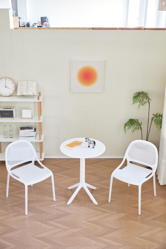 Silla Tolondo, Color Rojo, Con espaldar redondo transpirable y diseño minimalista