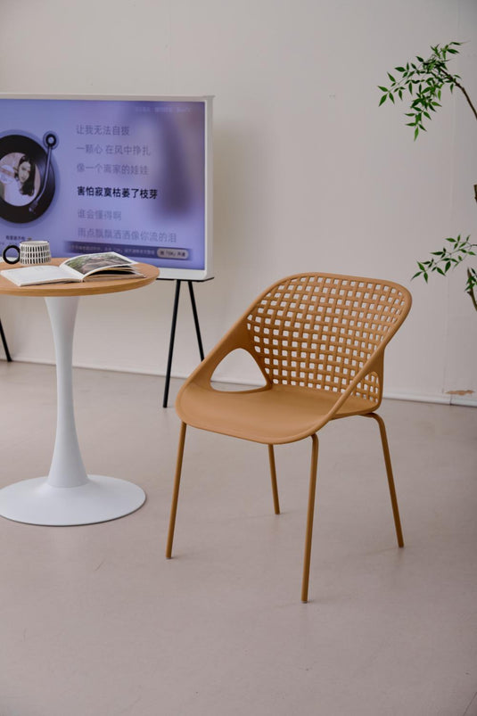 Silla Senit con Brazos, Color Naranja, con Espaldar y Diseño Moderno