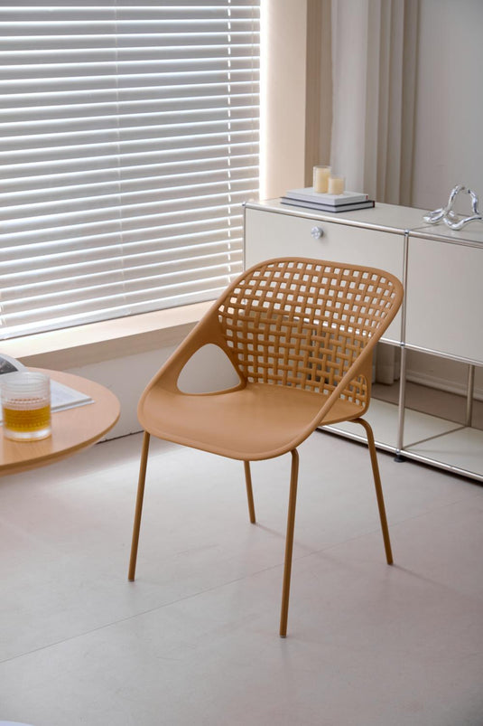 Silla Senit con Brazos, Color Naranja, con Espaldar y Diseño Moderno