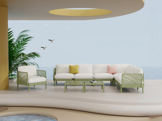 Sala de Exterior Astratto, Verde Olivo