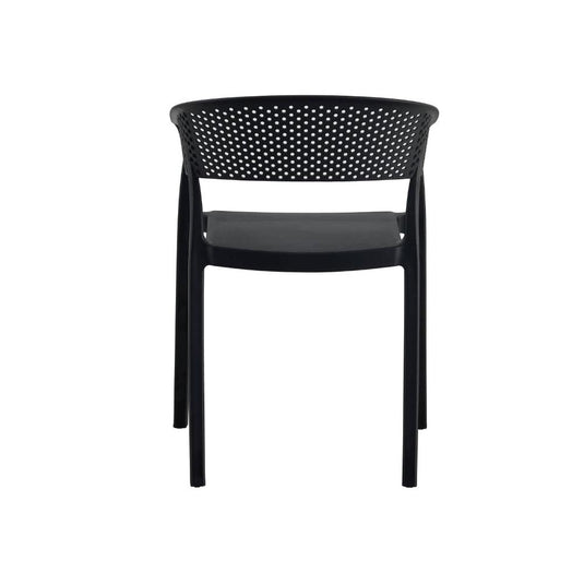 Set de 2 Sillas Manaos, Negro, con Espaldar Minimalista y Diseño Moderno