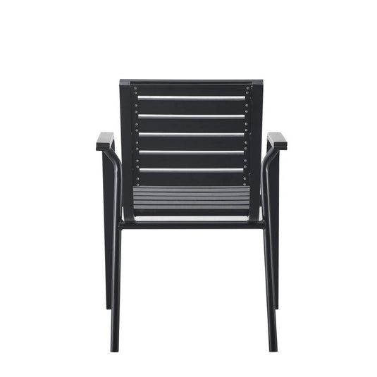 Set de 4 Sillas Comedor Exterior Rapel Negro, con Cómodo Espaldar