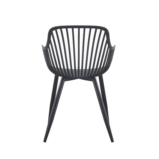 Set de 4 Sillas Victoria, Negro, con Espaldar Minimalista y Diseño Moderno