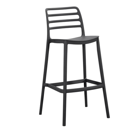 Set de 2 Sillas para Bar Palawan, Negro, con Espaldar Abierto y Diseño Minimalista