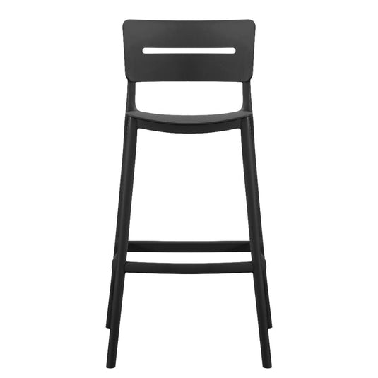 Silla para Bar Manila, Negro, con Espaldar Rectangular y Diseño Moderno