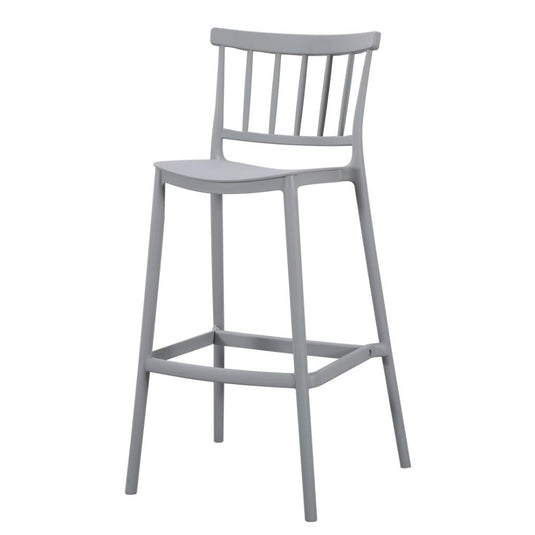 Set de 4 Sillas para Bar Oxford, Gris, con Espaldar en Barras y Diseño Minimalista