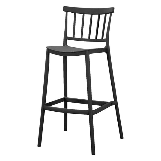 Set de 4 Sillas para Bar Oxford, Negro, con Espaldar en Barras y Diseño Minimalista
