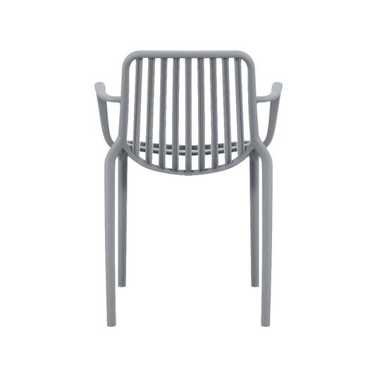 Set de 2 Sillas Parma, Gris, con Espaldar en Rayas y Diseño Minimalista