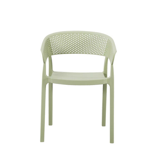 Set de 4 Sillas Manaos, Verde, con Espaldar Minimalista y Diseño Moderno