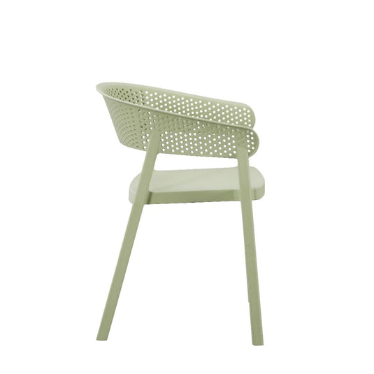 Set de 2 Sillas Manaos, Verde, con Espaldar Minimalista y Diseño Moderno