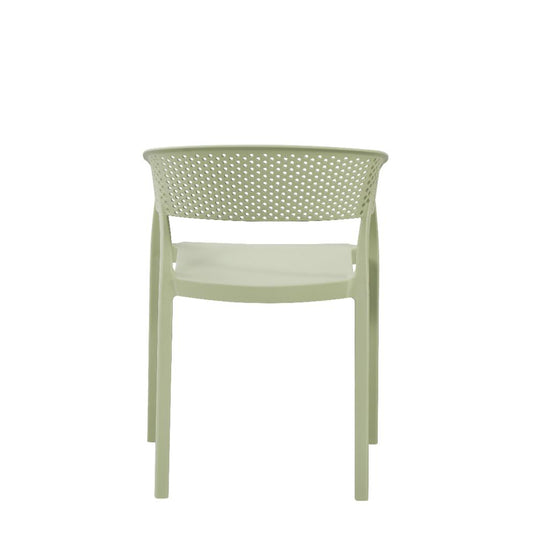 Set de 4 Sillas Manaos, Verde, con Espaldar Minimalista y Diseño Moderno