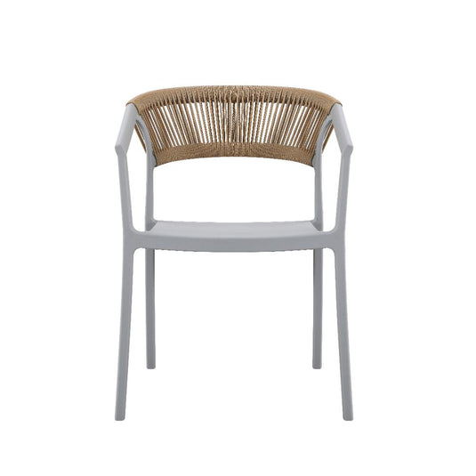 Silla Bali, Gris, Con espaldar en cuerdas y diseño Moderno