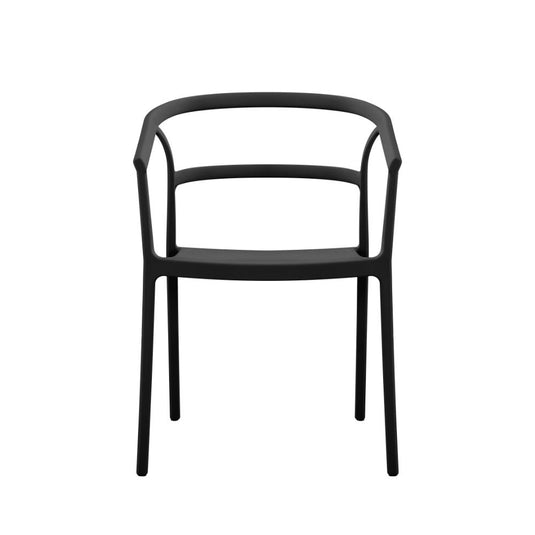 Set de 4 Sillas Porto, Negro, con Espaldar Minimalista y Diseño Moderno