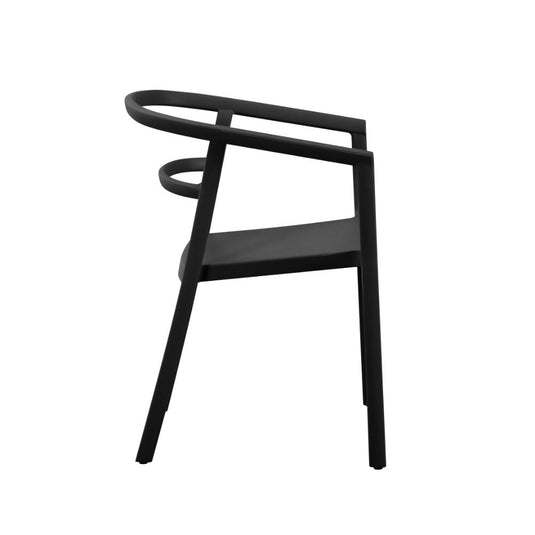 Set de 2 Sillas Porto, Negro, con Espaldar Minimalista y Diseño Moderno