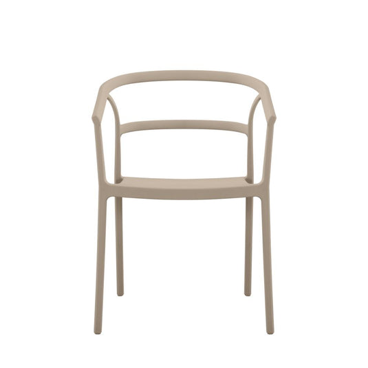 Set de 2 Sillas Porto, Taupe, con Espaldar Minimalista y Diseño Moderno