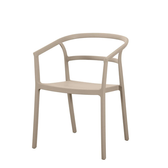 Set de 4 Sillas Porto, Taupe, con Espaldar Minimalista y Diseño Moderno