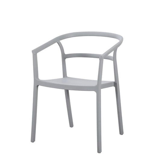 Set de 2 Sillas Porto, Gris, con Espaldar Minimalista y Diseño Moderno