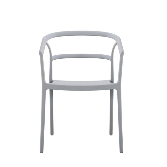 Set de 2 Sillas Porto, Gris, con Espaldar Minimalista y Diseño Moderno