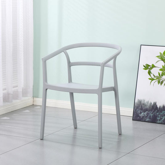 Set de 2 Sillas Porto, Gris, con Espaldar Minimalista y Diseño Moderno