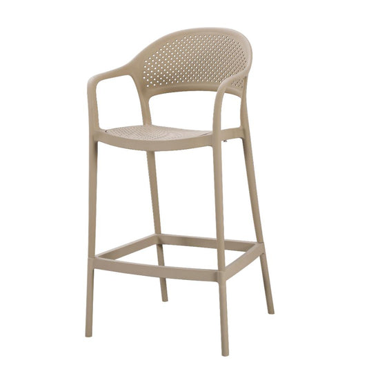 Set de 2 Sillas para Bar Curitiva, Taupe, con Reposa Pies Doble Proposito