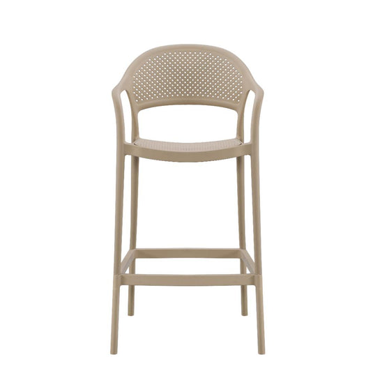 Silla para Bar Curitiva, Taupe, con Reposa Pies Doble Proposito
