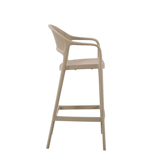 Set de 2 Sillas para Bar Curitiva, Taupe, con Reposa Pies Doble Proposito