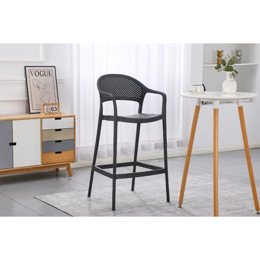Silla para Bar Curitiva, Negro, con Reposa Pies Doble Proposito