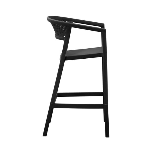 Set de 4 Sillas para Bar Salvador, Negro, con Reposa Pies Doble Proposito