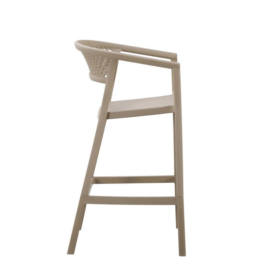 Silla para Bar Salvador, Taupe, con Reposa Pies Doble Proposito